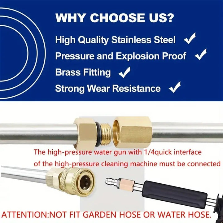 Lisslune | 4000 PSI Telescoping High Pressure Washer Wand Set for Gutter & Roof Drainage & Walls Cleaning