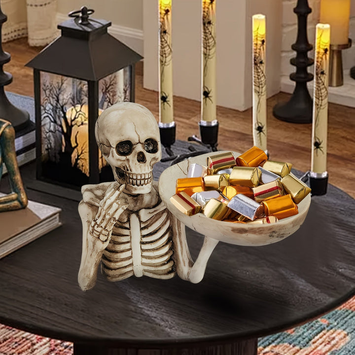 Lisslune | GhoulBowl Skull Bowl – Resin Halloween Candy Bowl and Gothic Decoration