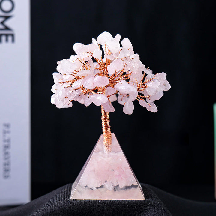 Lisslune | Natural Stone Gravel Pyramid Base Feng Shui Tree
