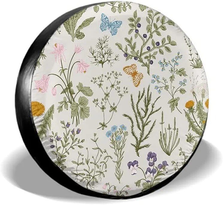 Lisslune | Charming Flower Back Camera Cover for SUV, Jeep, RV – Weatherproof Polyester Accessories