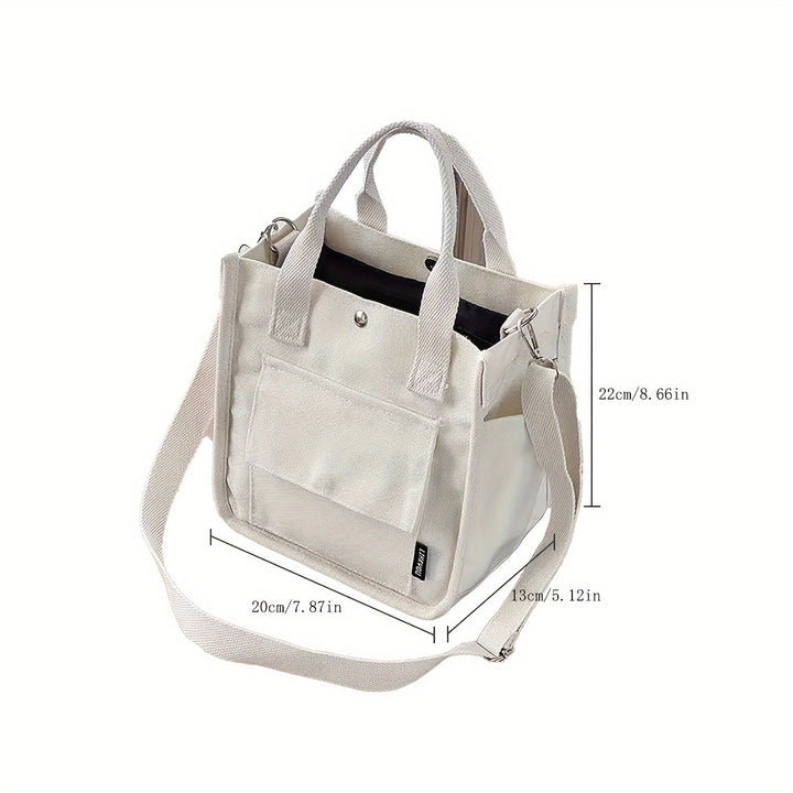 Lisslune | UrbanEase Canvas Slingbag – White Shoulder Bag with Magnetic Closure and Adjustable Strap