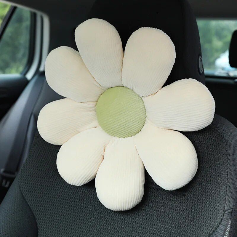 Lisslune | Soft Flower Car Neck and Waist Cushion with Seatbelt Shoulder Pad