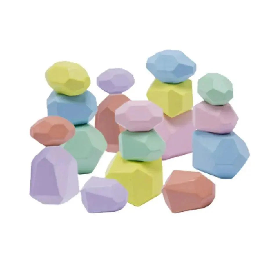Lisslune | Colorful Wooden Building Blocks Set for Creative Learning and Logical Development