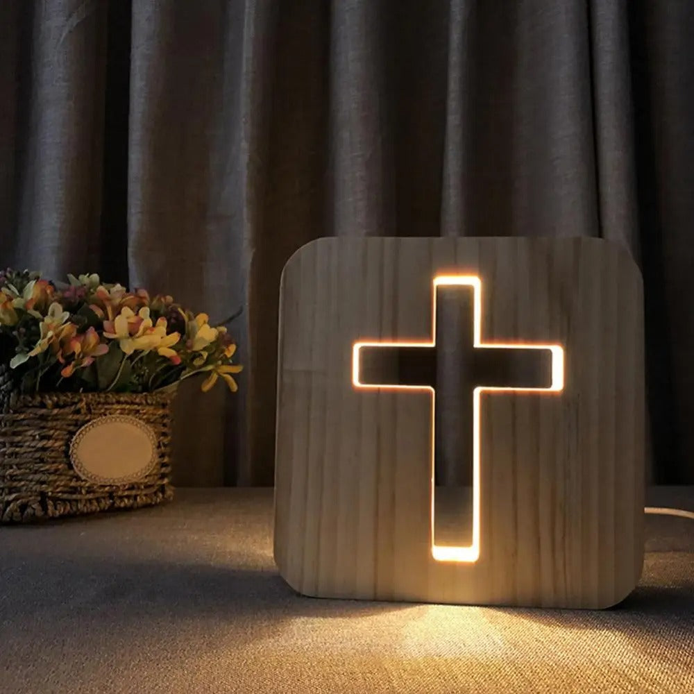 Lisslune | IlluminatedFaith – Minimalist Cross Night Light