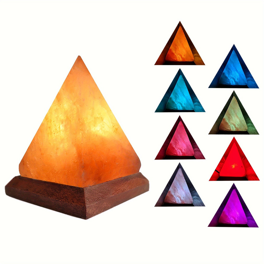 Lisslune | Salt lamp - Handcrafted Himalayan salt lamp with 8-color changing LED, USB powered