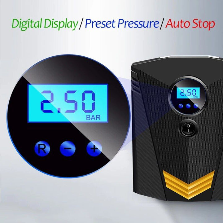 Lisslune | Digital tire inflator with LED lighting and automatic air compressor