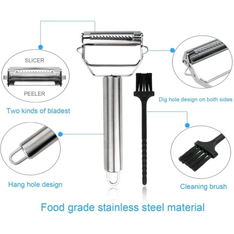 Lisslune | Ultra-sharp stainless steel multifunctional vegetable slicer & julienne cutter potato carrot grater