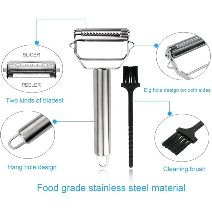 Lisslune | Ultra-sharp stainless steel multifunctional vegetable slicer & julienne cutter potato carrot grater