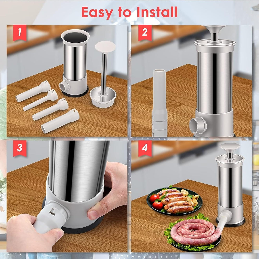 Lisslune | Sausage filler with 4 different size filling tubes