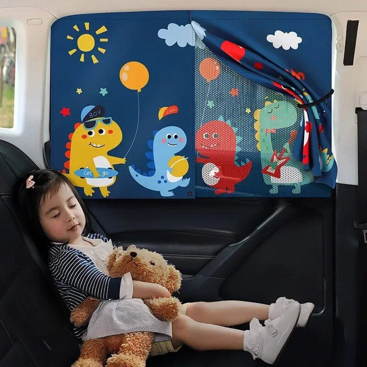 Lisslune | Universal Magnetic Car Side Screen Sunshade - Cartoon Curtain for Kids' Sun Protection and Thermal Insulation