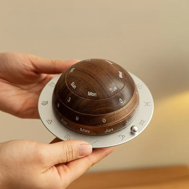 Lisslune | Cosmic Cycle Minimalist Rotating Wooden Calendar