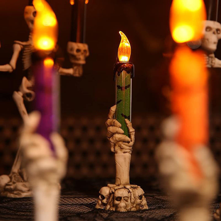 Lisslune | Halloween Ghost Hand Electronic Skeleton Candle Halloween Party Bar Props Decoration Glitter Lamp