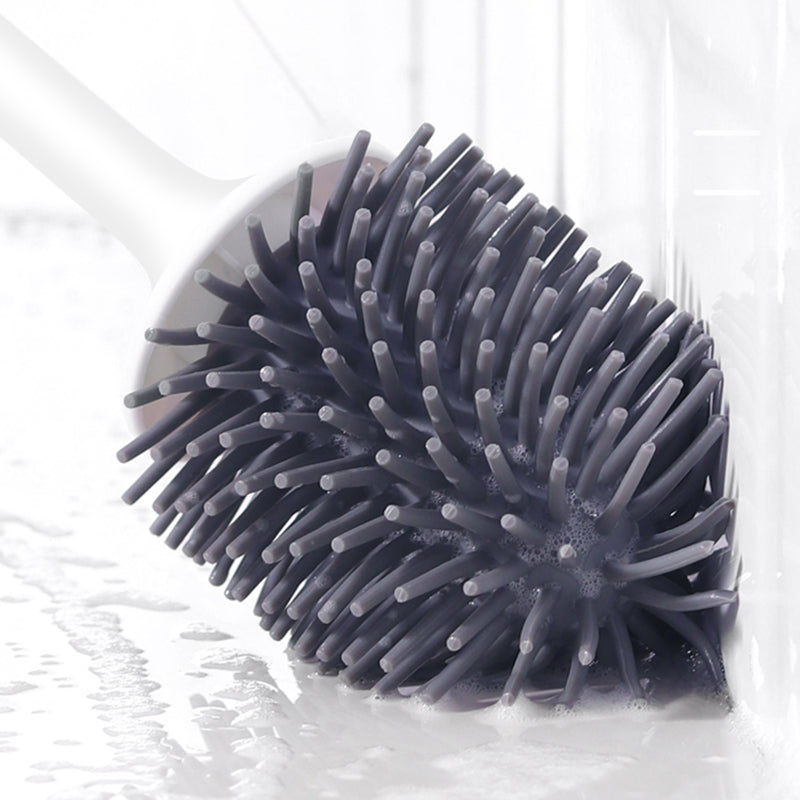 Lisslune | Silicone Toilet Brush with Holder | Modern, Efficient Loo Brush for Home Cleaning