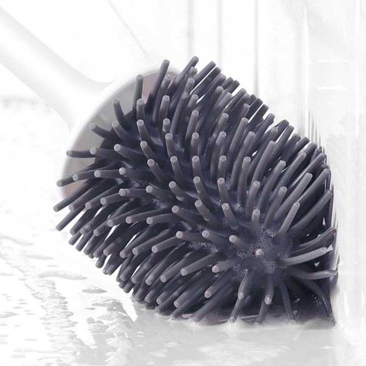 Lisslune | Silicone Toilet Brush with Holder | Modern, Efficient Loo Brush for Home Cleaning