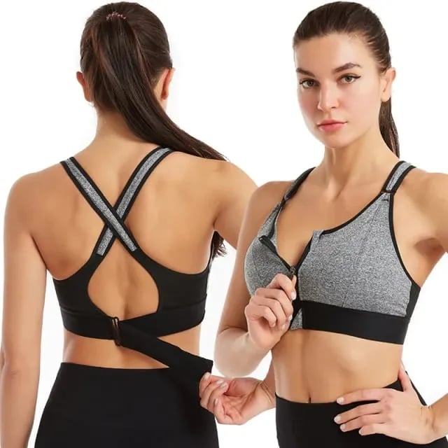 Lisslune | Wireless Support Super Tight Impact Resistant Zip Sports Bra