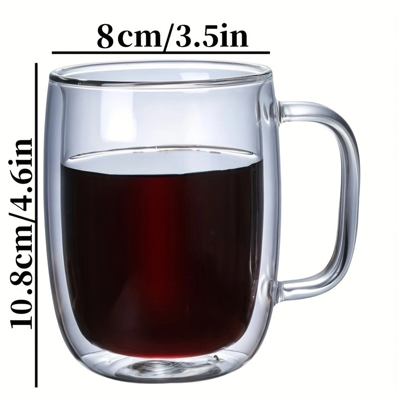 Lisslune | ThermoSip Double-walled Glass Mug – Borosilicate Glass, Heat Resistant & Elegant