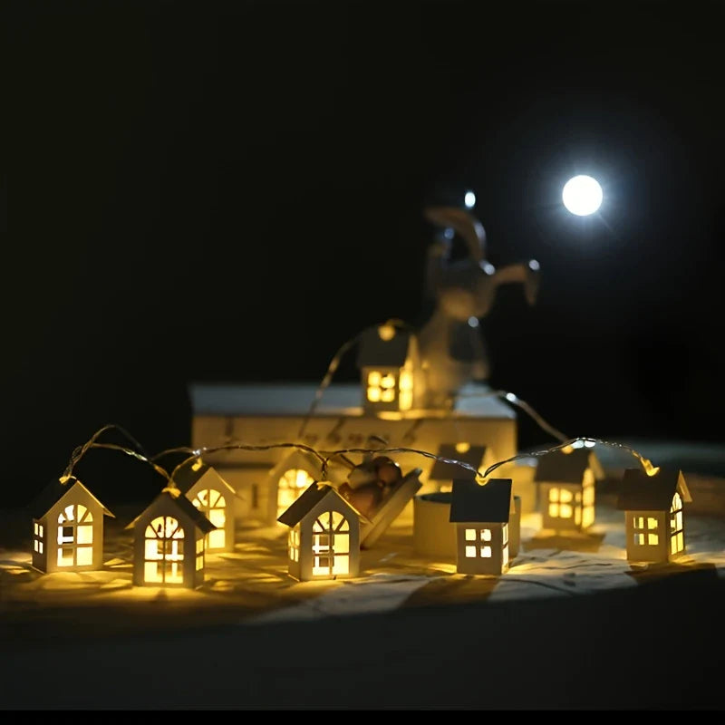 Lisslune | LED fairy lights with mini houses - Decorative Christmas lighting for indoor use