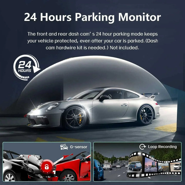 Lisslune | 360° Car Dashcam | DashGard Pro CX360 | Full HD Driving Recorder with Night Vision & Parking Monitor