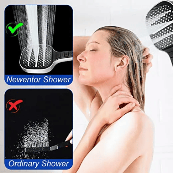 Lisslune | HydraLux 7-Setting Shower Head – Water-Saving & Anti-Scale – Square Chrome