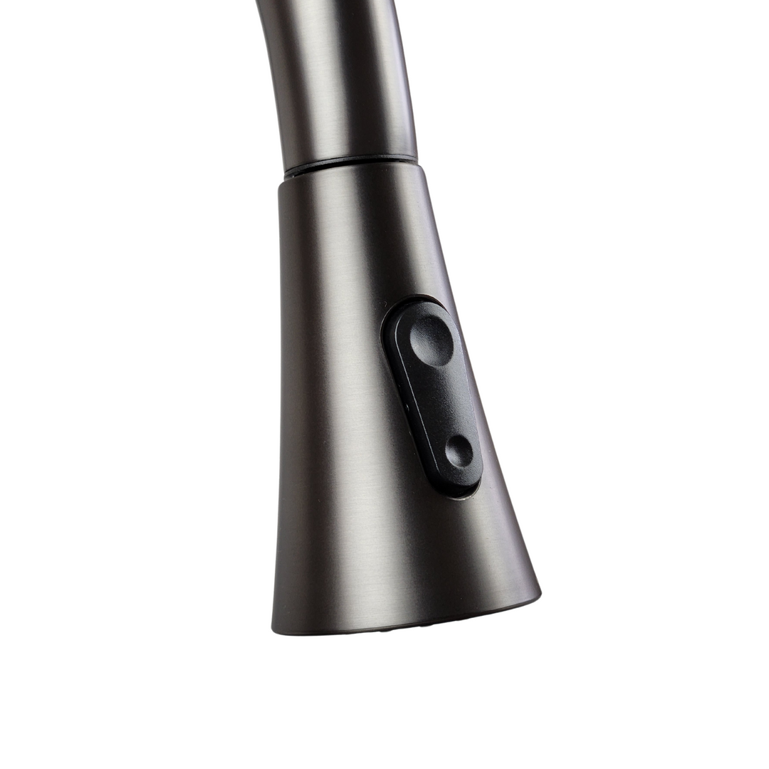 Lisslune | Kitchen Faucet JF-7020B with Pull-Out Head, Graphite, 2 Modes, 400mm