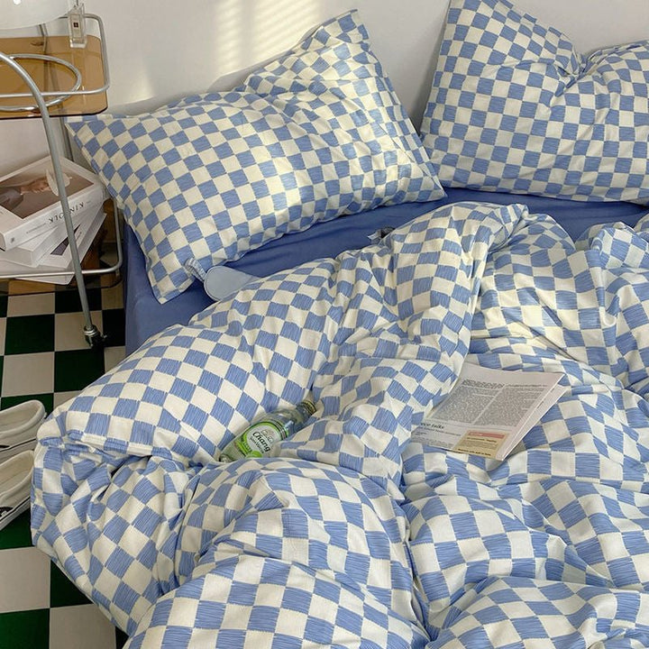 Lisslune | Abstract Chessboard Single Bed Linen Set