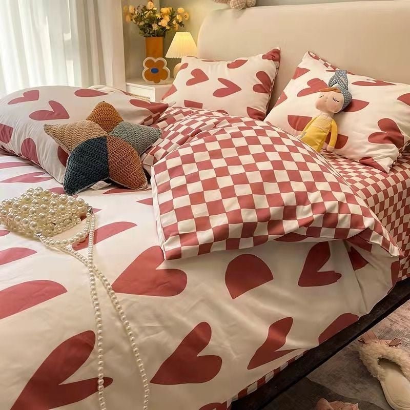 Lisslune | Abstract Chessboard Single Bed Linen Set
