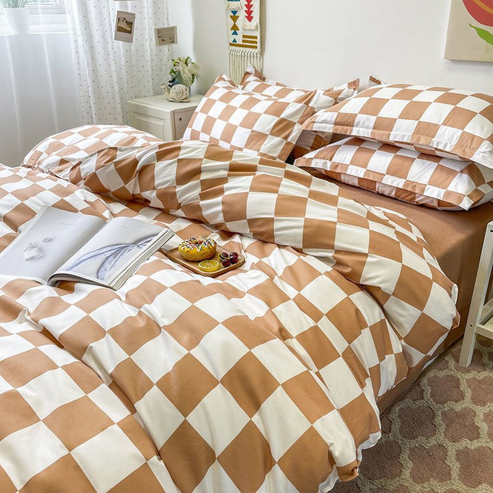 Lisslune | Abstract Chessboard Single Bed Linen Set
