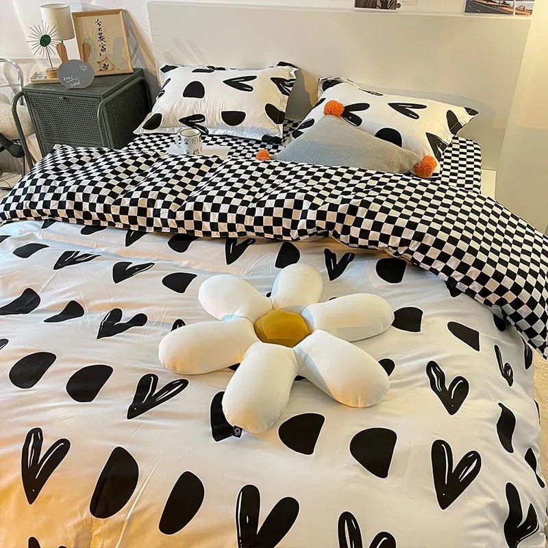 Lisslune | Abstract Chessboard Single Bed Linen Set