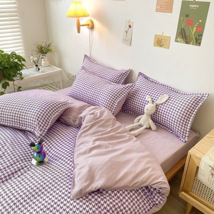Lisslune | Abstract Chessboard Single Bed Linen Set