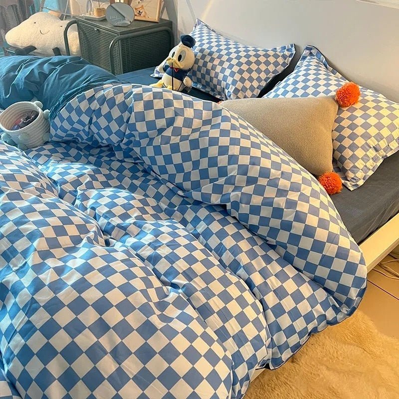Lisslune | Abstract Chessboard Single Bed Linen Set