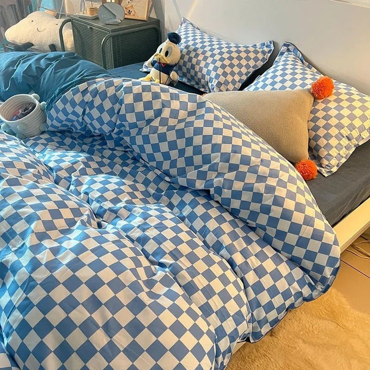 Lisslune | Abstract Chessboard Single Bed Linen Set