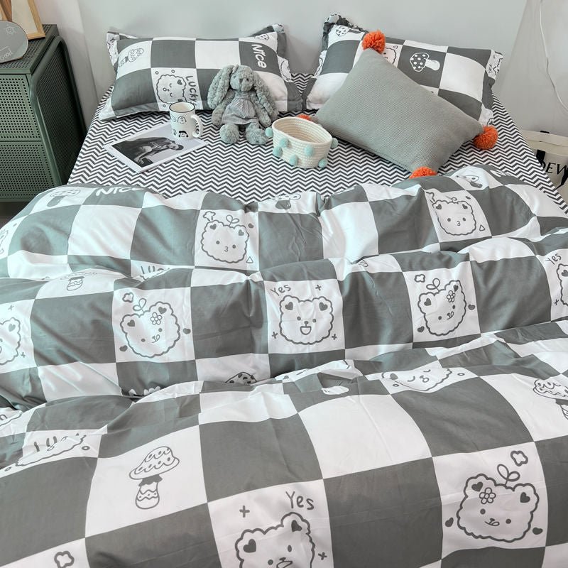 Lisslune | Abstract Chessboard Single Bed Linen Set
