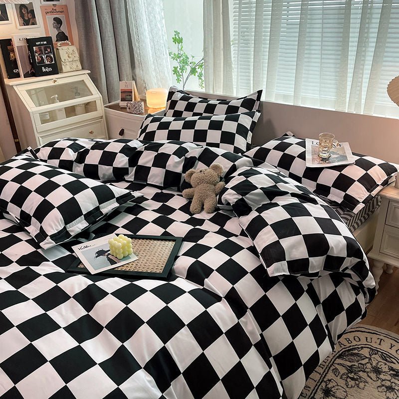 Lisslune | Abstract Chessboard Single Bed Linen Set