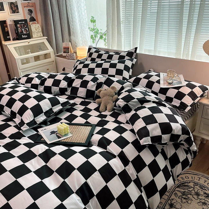 Lisslune | Abstract Chessboard Single Bed Linen Set
