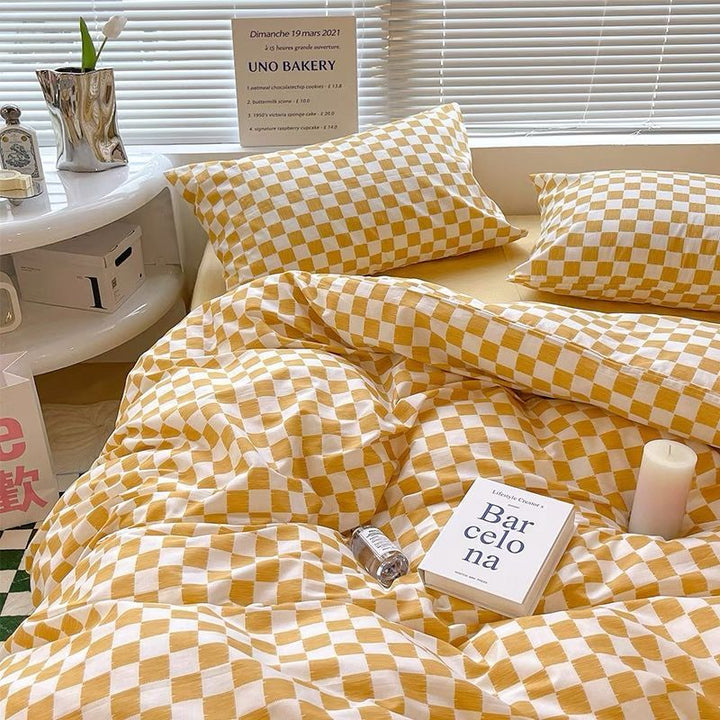 Lisslune | Abstract Chessboard Single Bed Linen Set