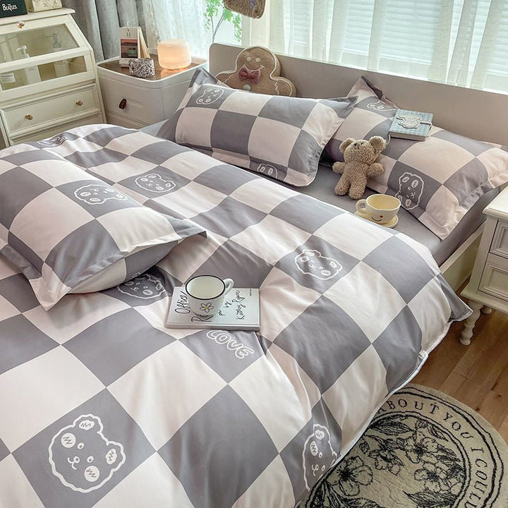 Lisslune | Abstract Chessboard Single Bed Linen Set