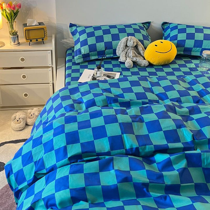 Lisslune | Abstract Chessboard Single Bed Linen Set