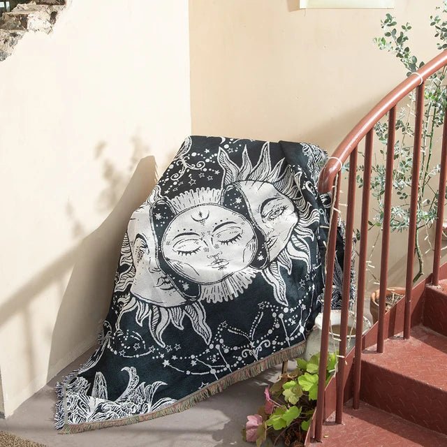 Lisslune | Abstract Woven Wall Tapestry Throw Blanket