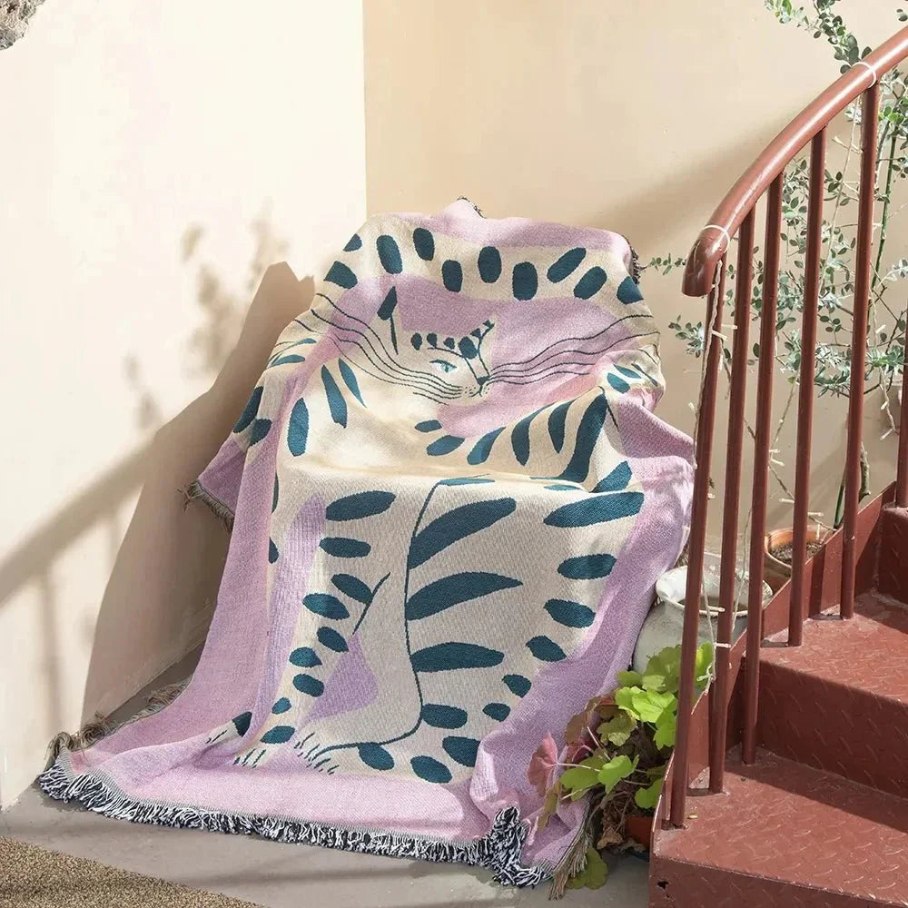 Lisslune | Abstract Woven Wall Tapestry Throw Blanket