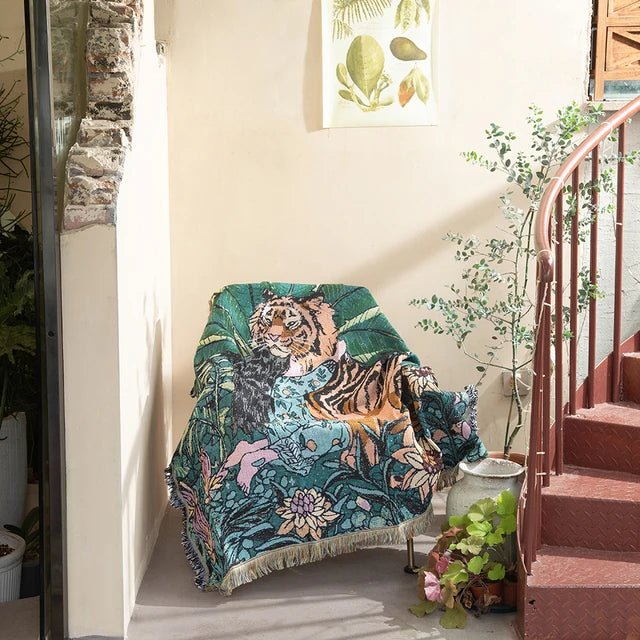Lisslune | Abstract Woven Wall Tapestry Throw Blanket