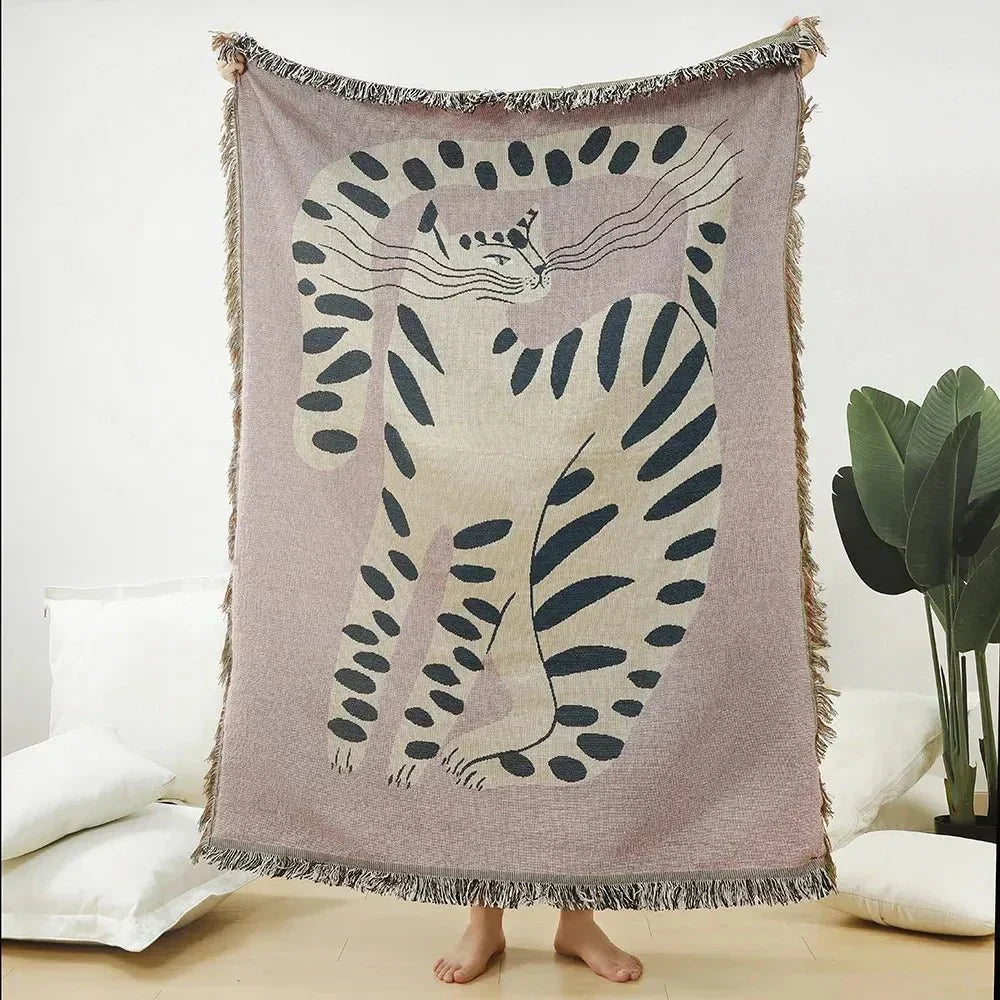 Lisslune | Abstract Woven Wall Tapestry Throw Blanket