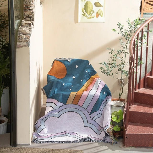 Lisslune | Abstract Woven Wall Tapestry Throw Blanket