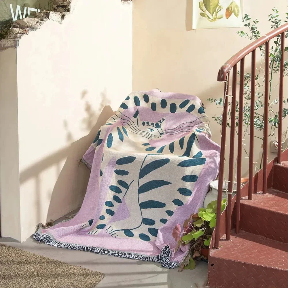 Lisslune | Abstract Woven Wall Tapestry Throw Blanket