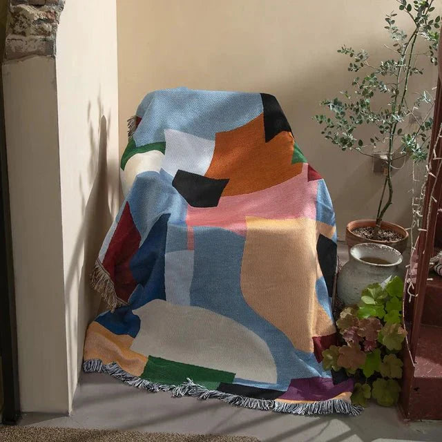 Lisslune | Abstract Woven Wall Tapestry Throw Blanket