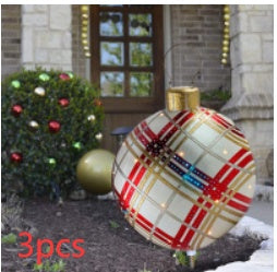 Lisslune | Inflatable Christmas Ball Outdoor Decoration 60cm – Weather Resistant PVC Christmas Decoration