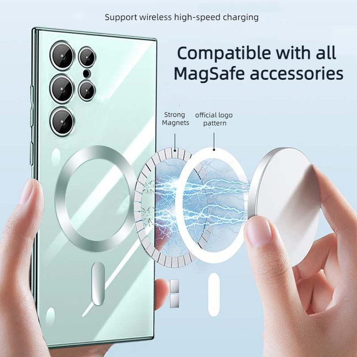 Lisslune | Transparent Luxury Coating Magnetic Cover for Samsung