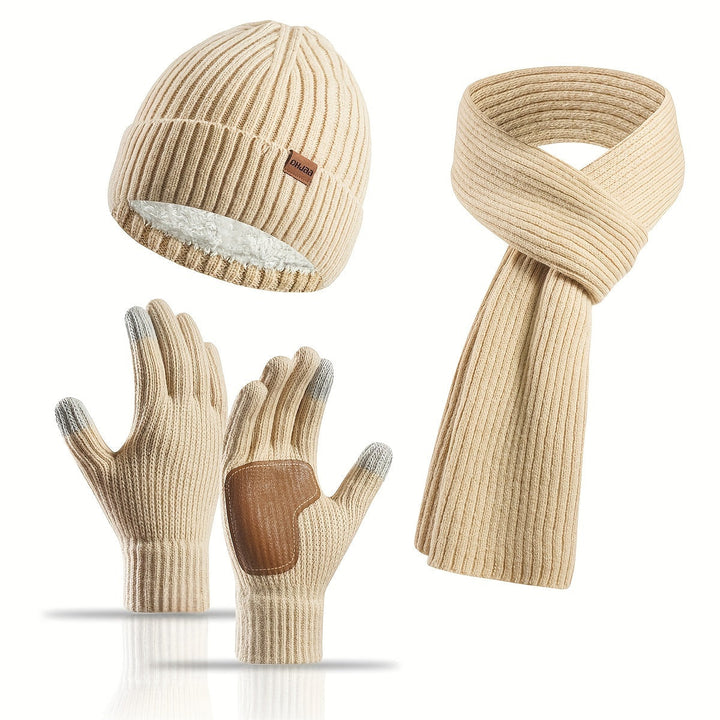 Lisslune | Winter Comfort Set – Knitted Beanie, Scarf and Gloves for Unisex