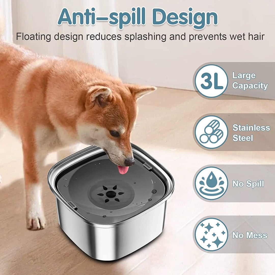 Lisslune | AquaLux | Stainless Steel Floating Water Bowl for Pets | Large Capacity | Stylish Design