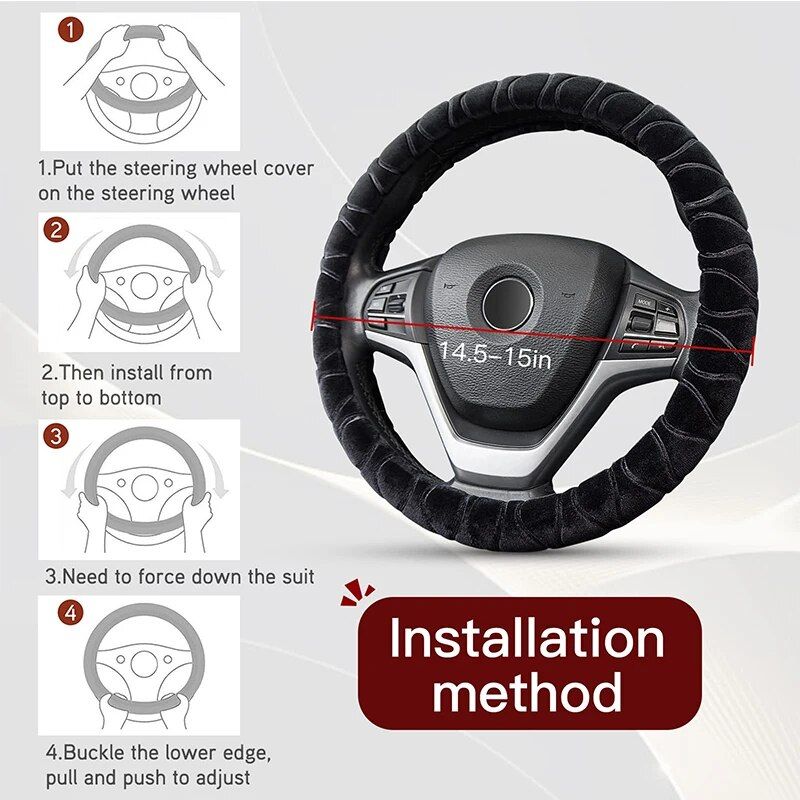 Lisslune | Soft Winter Warm Plush Steering Wheel Cover