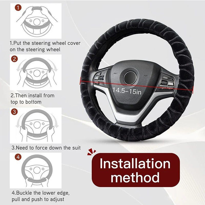 Lisslune | Soft Winter Warm Plush Steering Wheel Cover
